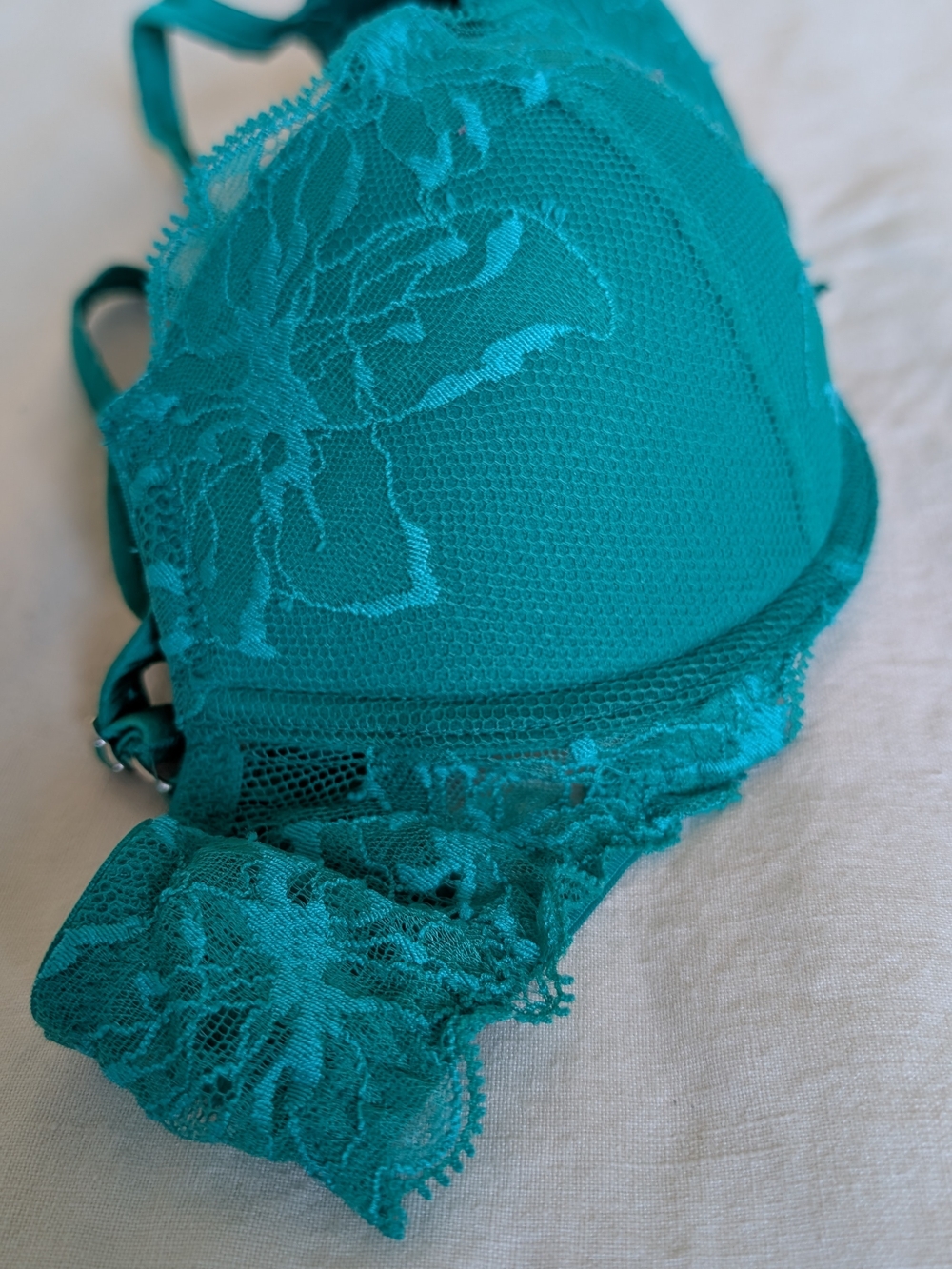 Fleur du Mal Teal Lace Push-Up Bra - Picture 4 of 5